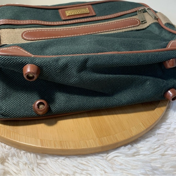 Crocodile Shoulder Bag Carry On Dark Green And Khaki - Picture 2 of 5